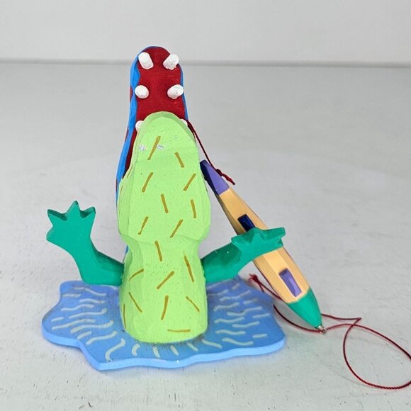 Handcrafted Wooden Fish & Alligator Ornament Christmas Decor - Picture 6 of 9